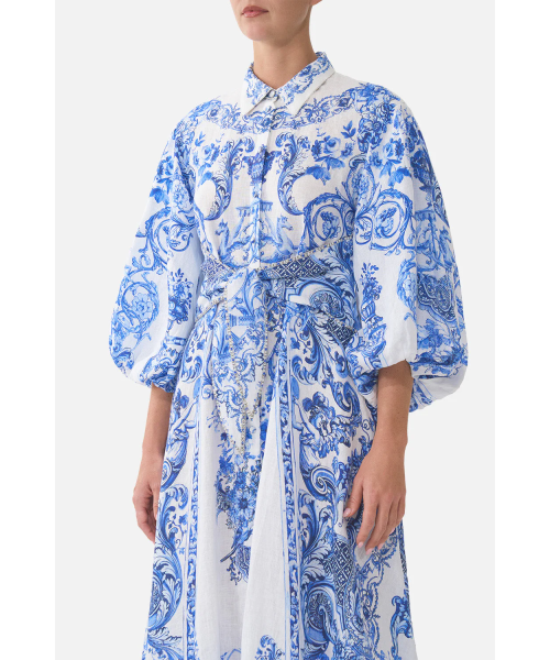 camilla_00041591_waist_tie_shirt_dress_with_bubble_sleeve_ceramic_panoramic-3